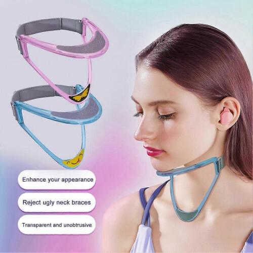 (Blue) Neck Brace Ergonomic Design Posture Correction Adjustable Cervical Neck Support Traction Device for Women Men 2