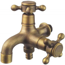 New product,Double Drain Faucet Garden Faucet Antique Style Double Ball Drain Faucet Garden Lever Faucet Washing