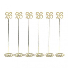 Rust Proof Metal Table Numbers - Standing Desk Number Set for Banquets and Weddings Number 26