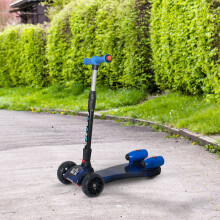 HOMCOM Child 3-Wheel Scooter Light Music Water Spray Rechargeable 3-6 Yrs Blue