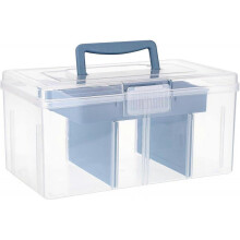 Promotional sales Clear Craft Stackable Storage Box with Storage Tray Plastic 7-compartment Mulit Purpose Storage Container for Storing&Organising Toy