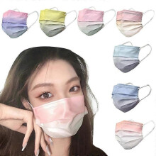 New product,50pcs/100pcs Disposable Mask Adult Gradient Color Printed Protective Face Masks 3 ply Non-woven Mouth Masks