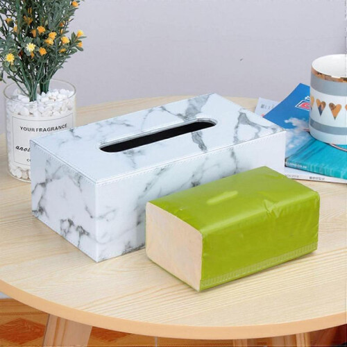 Tissue Box Holders,Tissue Box Cover Rectangular Leather Household Office Holder Box 2