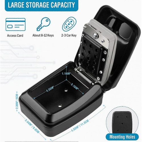 Wall Mounted Waterproof Key Safe Outdoor Key Box Key Safe Box Wall Mounted Safe - Use Your Keys Safe 1