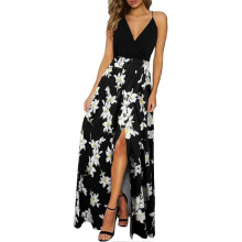 (XXL) Promotional sales Women's long maxi dress summer V neck spaghetti straps casual dress