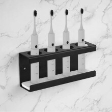 Promotional sales Wall Mounted Electric Toothbrush Holder, 4 Slots Toothbrush Stand with Diatomite Dish, Toothbrush Rack Compatible with AquaSonic Bla