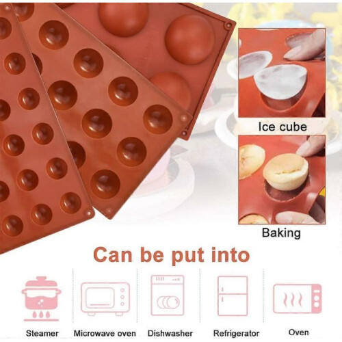 Baking mold hemisphere 3 pieces round silicone mold praline mold ball Flexible chocolate 2