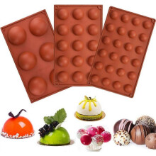 Baking mold hemisphere 3 pieces round silicone mold praline mold ball Flexible chocolate