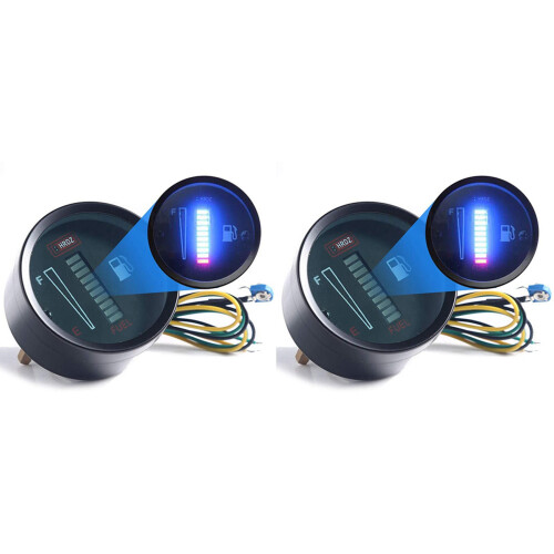 24V 2 Inch 52mm Car Motorcycle Fuel Level Meter Gauge LED Display