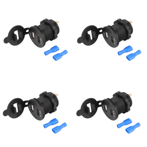 4X 12V Car Charger 5V 4.2A Dual USB with LED Digital Voltmeter