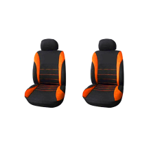 Front Car Seat Covers Front Ready,2-Piece Set (Black + Orange)