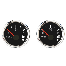 52mm Fuel Level Gauge 0-190Ohm Switchable 240-33Ohm with Alarm Black