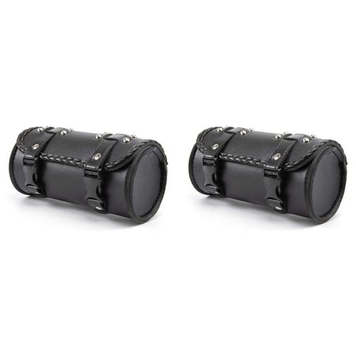 Motorcycle Fork Bag PU Leather Bicycle Handlebar Tool Pouch,Universal
