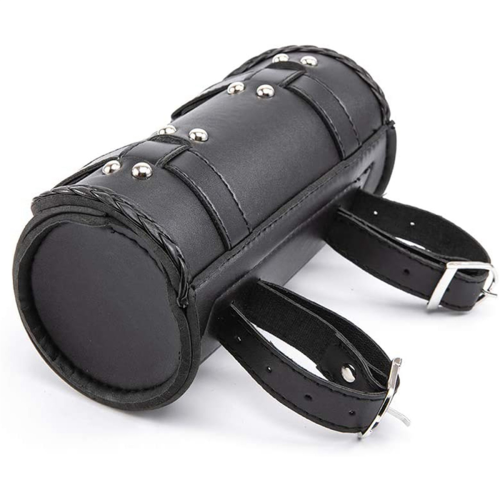 Motorcycle Fork Bag PU Leather Bicycle Handlebar Tool Pouch,Universal 2