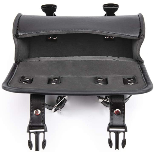 Motorcycle Fork Bag PU Leather Bicycle Handlebar Tool Pouch,Universal 1