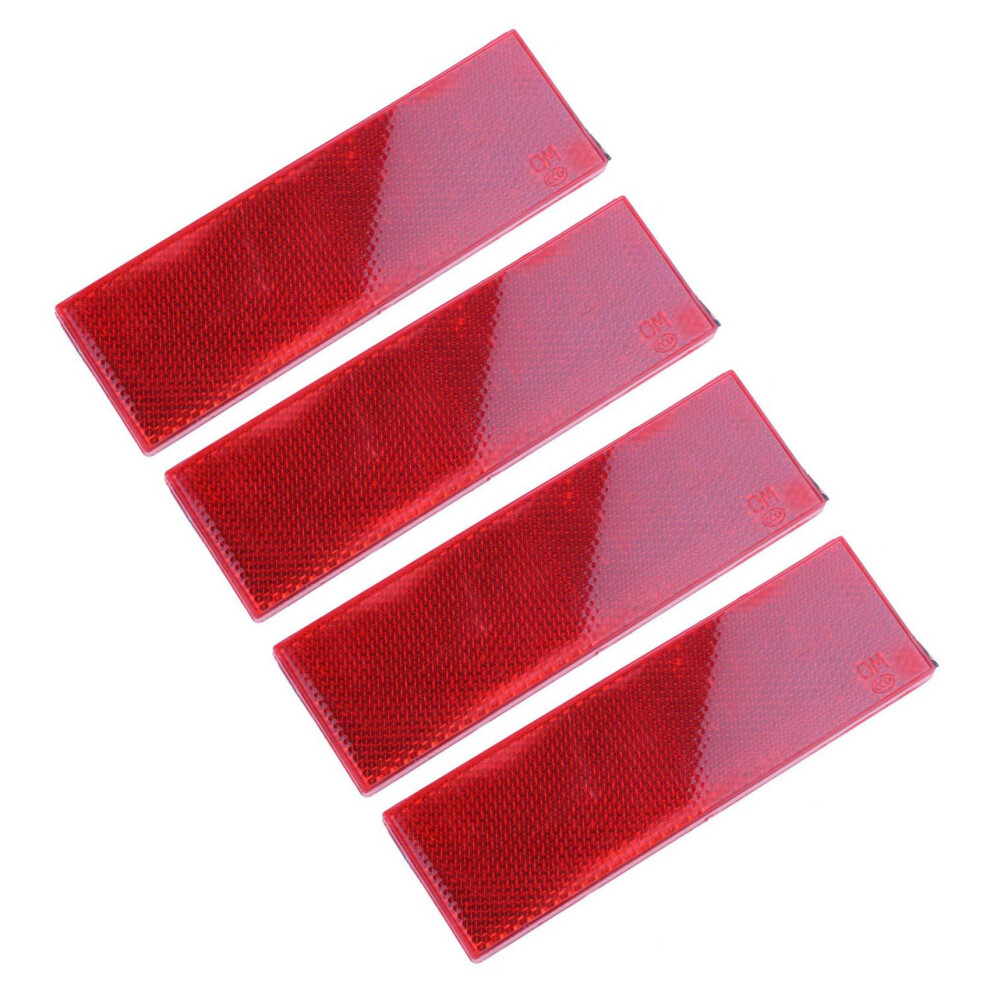 4X Warning Safety Reflector Stickers For Car Truck, Red 4851117196232