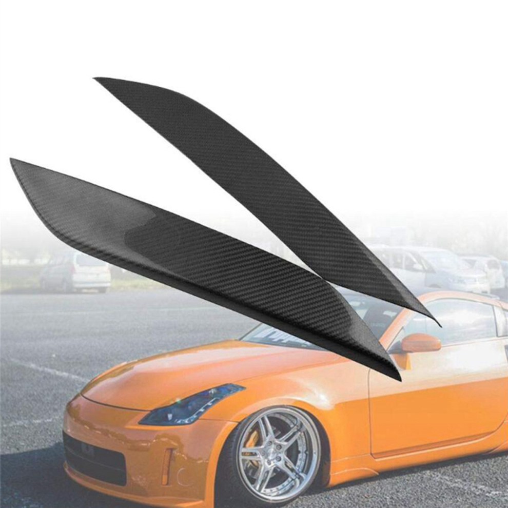 Carbon Fiber Headlight Eyelids Covers For 2003-2008 350Z Black 4851117194528