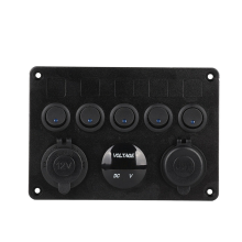 5 Gang 12V/24V Inline-Fuse Box LED Switch Panel