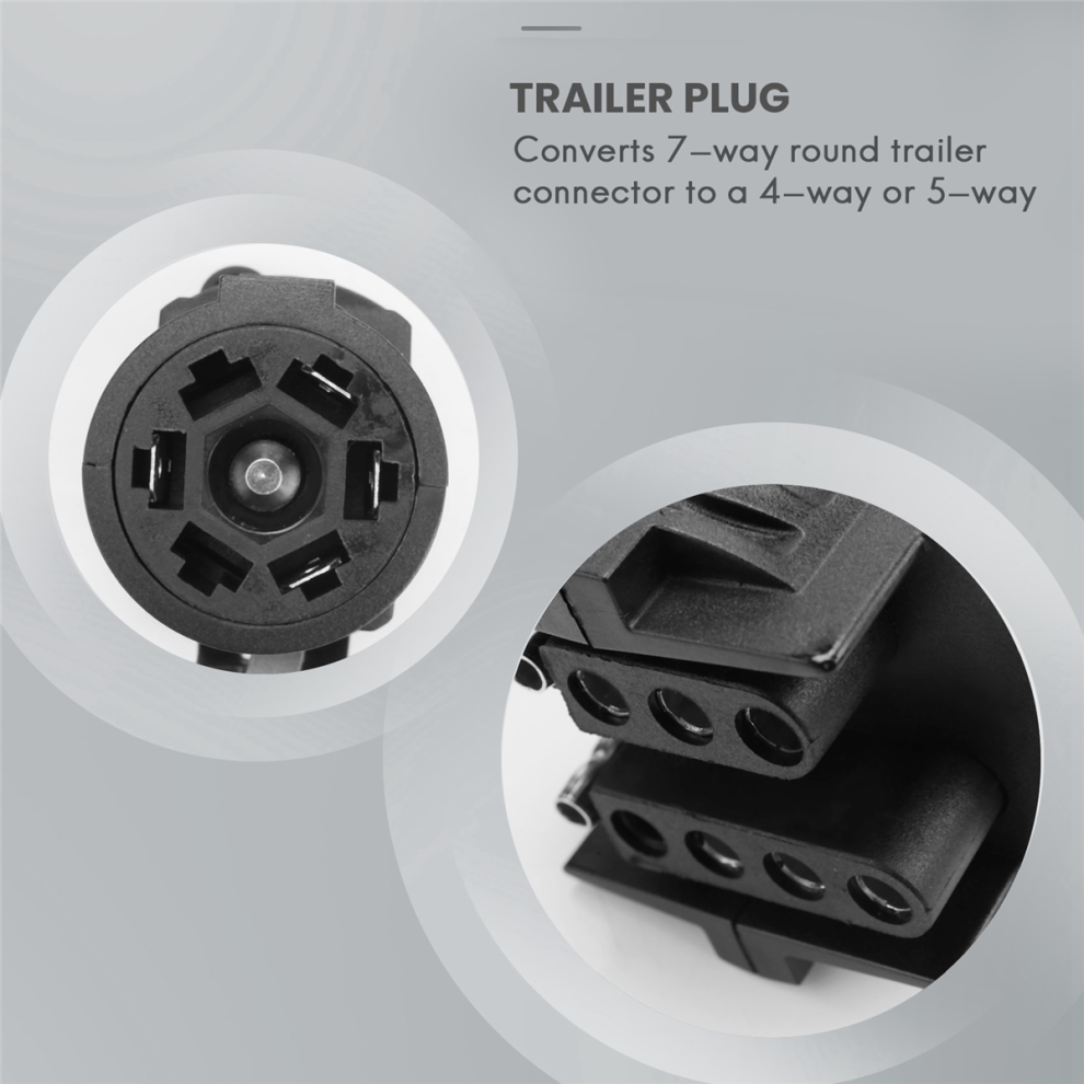 Trailer Adapter 7-Pin Round To 4-Pin 5-Pin Flat Plug For Rv Light 4851117193255