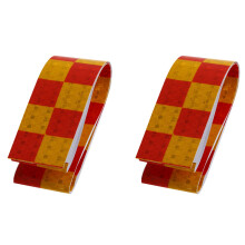 2X 1M Reflective Safety Warning Conspicuity Tape Sticker, Red+yellow