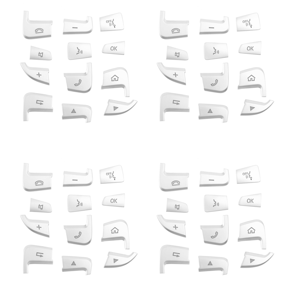 12Pcs Steering Wheel Button Covers Trim Stickers Silver 4851117100505