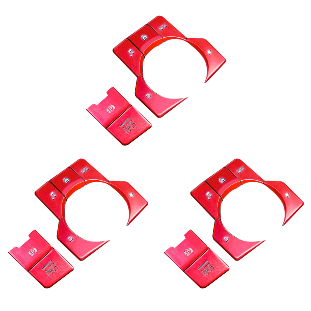 7Pcs Electronic Handbrake Multimedia Button Cover Trim For Red 4851117198984