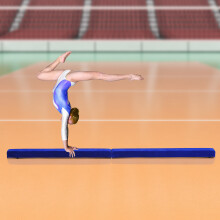 HOMCOM 2.1m Balance Beam Trainer Fold Performance Gymnastics, Blue