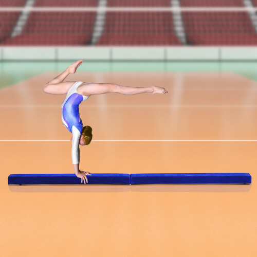 Homcom HOMCOM 2.1m Balance Beam Trainer Fold Performance Gymnastics, Blue