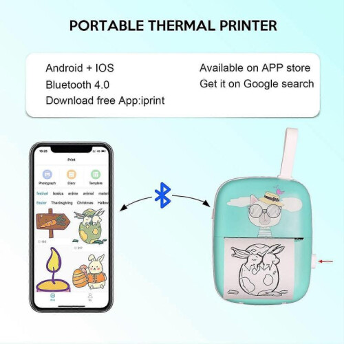 Pocket Printer Mini Portable Sticker Thermal Label Printer for iOS Android Mini Printer 1