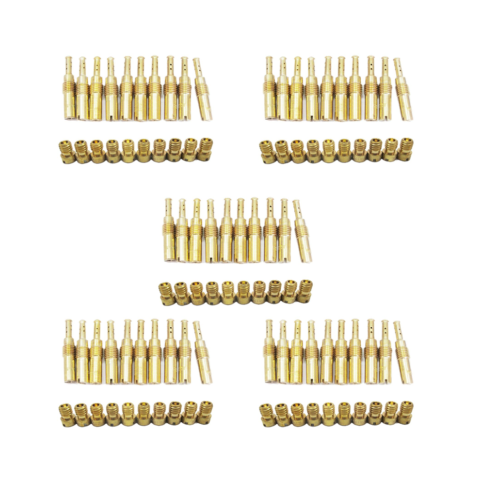 10Pcs Carburetor Main Jet Kit & 10Pcs Slow/Pilot Jet For Pwk 4851117114052