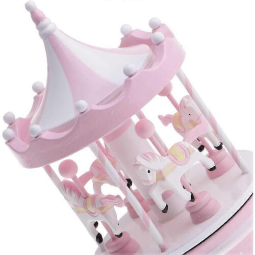 Beautiful Carousel Music Box Music Box Clock Movement Toy Pink -