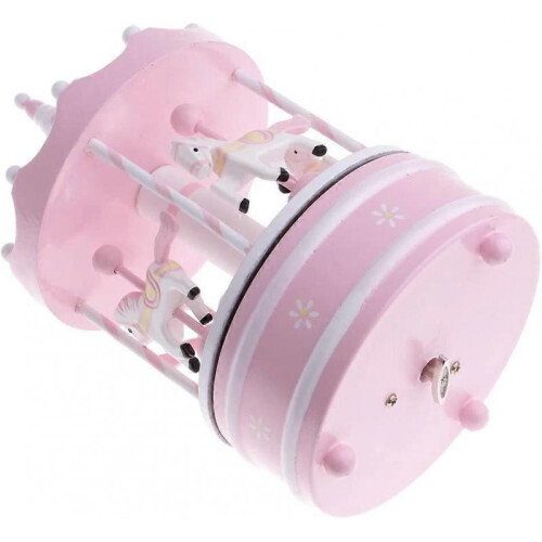 Beautiful Carousel Music Box Music Box Clock Movement Toy Pink - 1