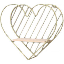 Metal Wall Shelf - Wrought Iron Heart Shaped Storage Wall Bracket - 32 * 30 * 9Cm