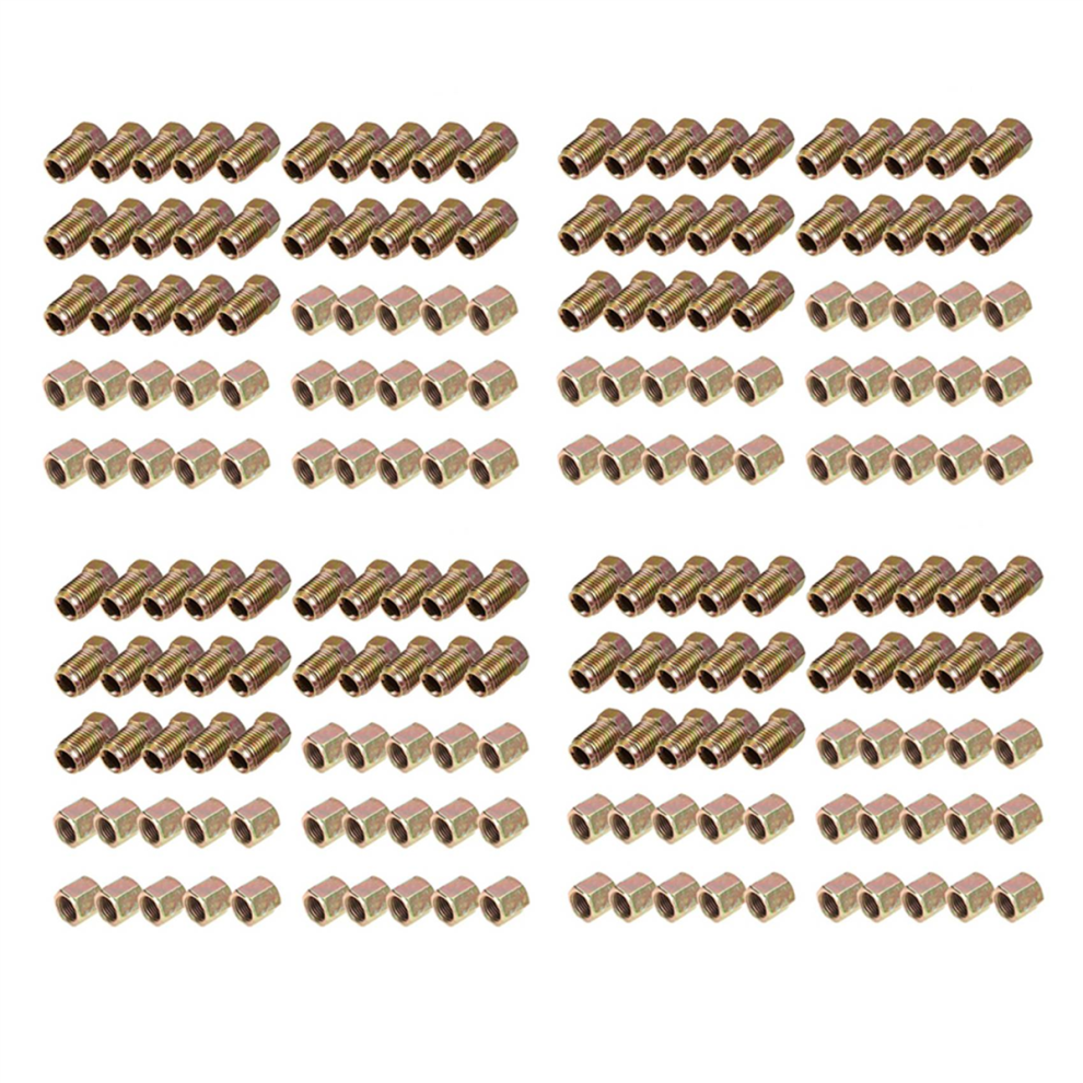 50Pcs Male/Female End Union Brake Pipe Screw Nuts M10x1mm 3/16Inch Od 4851340652109