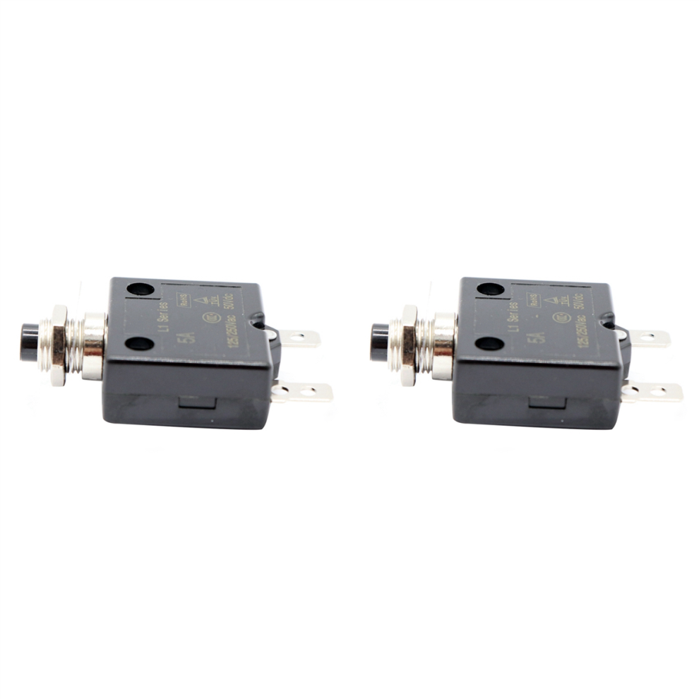 1X 5A 12V/24V Push Button Resettable Thermal Circuit Breaker 4851340654363