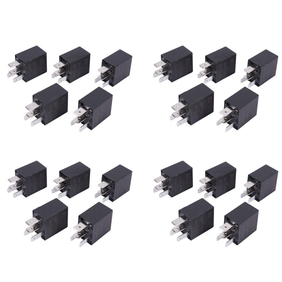 5 X 30A 12V 4Pin Car Auto Relay Kit Spst For Fan Fuel Pump Horn Light 4851340666397