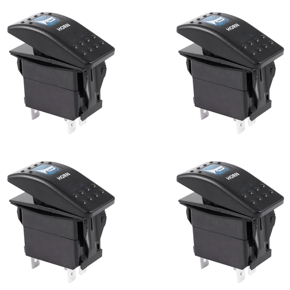 Horn Pattern Led 12V/20A 24V/10A Rocker Switch Blue/Light 4851340666069