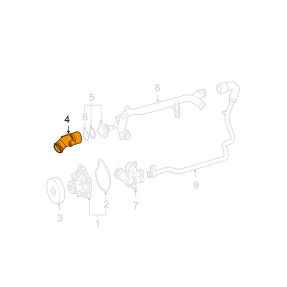 Engine Coolant Thermostat Housing For S204 W203 W204 4851340671186
