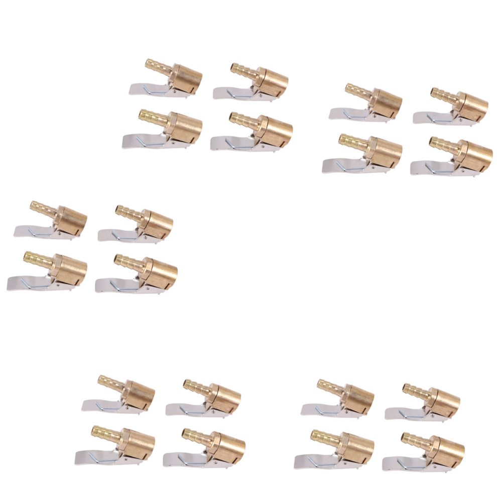 Silver 4Pc 6Mm Auto Chuck Clip Tire Inflator Valve Connector Brass Stem Tire