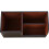 Multifunctional desk organizer 3 storage compartment pen holder (brown) 3