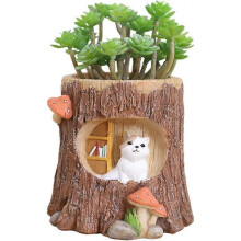 4 Inch Hanging Succulent pots with Drainage Holes, Unbreakable Small Plant Pots-Plants Not Included (cat)