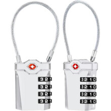 Luggage Locks , [Newest Version] [2 Pack] 4 Digit Combination Travel 14cm Flexible Cable Combination