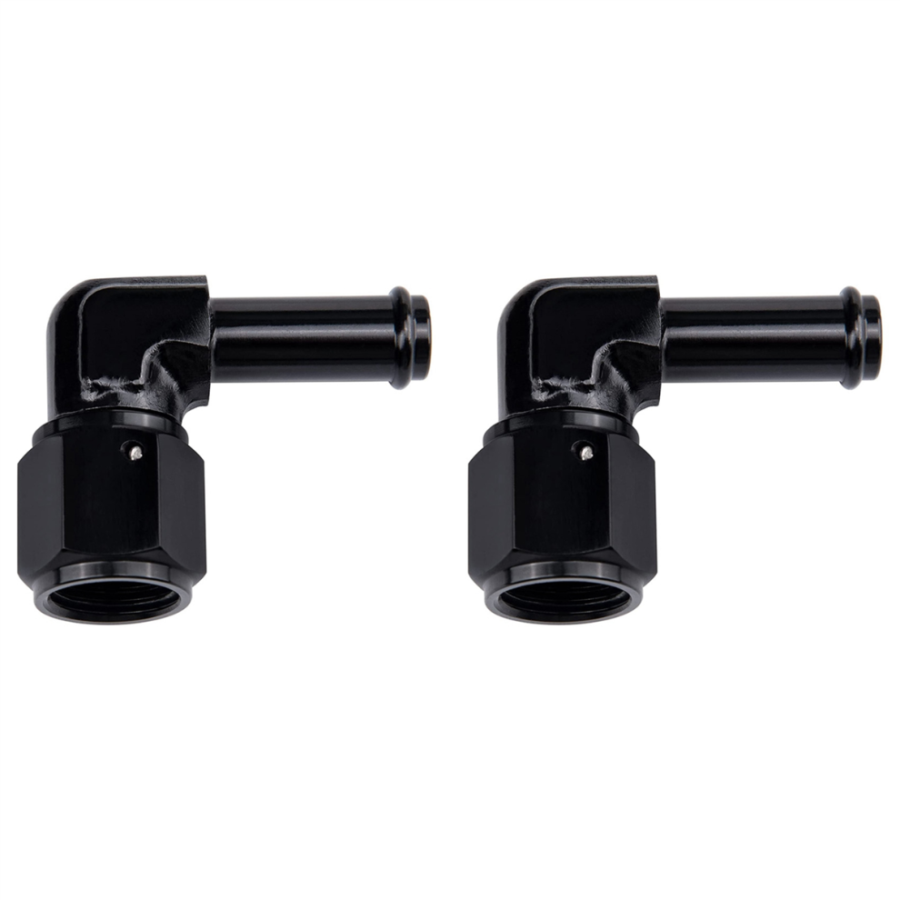 6An Female To 3/8 Barb Elbow Swivel Fittings Barb Fuel Line Adapter Black 4851340675634