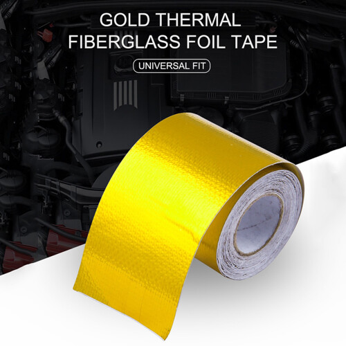 2X Gold Thermal Tape Air Intake Heat Shield Reflective Barrier Engine 1