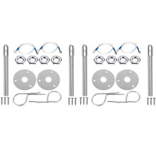 2X Universal Mount Bonnet Hood Pin Lock Latch Kit Racing Alloy Silver