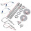 2X Universal Mount Bonnet Hood Pin Lock Latch Kit Racing Alloy Silver 3