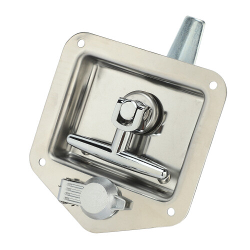 Stainless Steel Folding T-Shape Handle Lock Tool Box Keys Kit 1