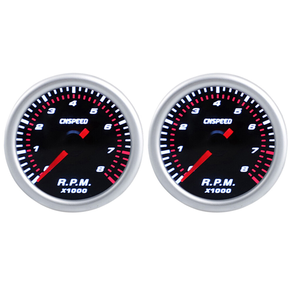 52Mm Auto Car Tachometer Tacho Gauge 0-8000 Rpm 12V White 4851340609424