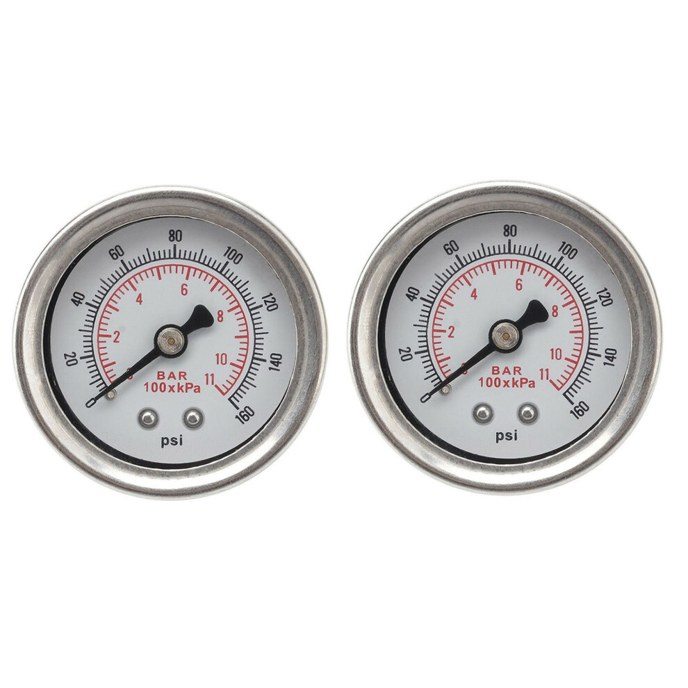 Adjustable 0-160 Psi Fuel Oil Pressure Regulator Gauge Chrome Silver 4851340609219