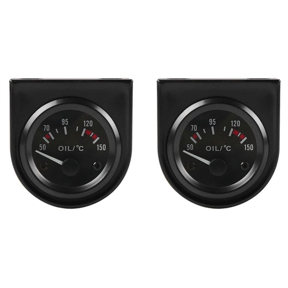 52Mm 12V Led Car Oil Temp Temperature Gauge With Sensor White/Black 4851340609226